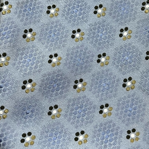 Ermenegildo Zegna Tie Pastel Blue Geometric Sunburst 1000% Silk Made in Italy - Picture 4 of 11